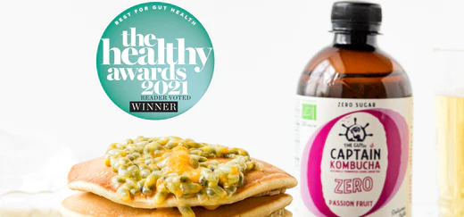 GUTsy Captain Kombucha Zero Passion Fruit – Best Gut Health Product Award at Healthy Awards 2021