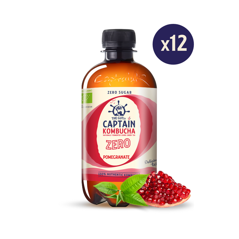 GUTsy Captain Kombucha Zero - Pomegranate 12 x 400ml - GutsyCaptain