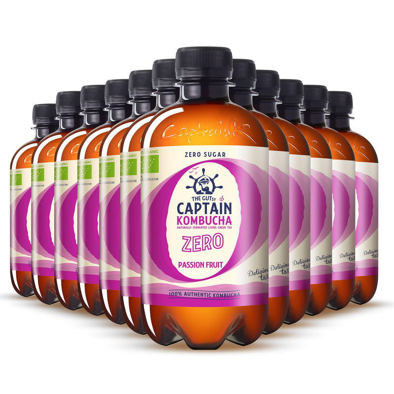 GUTsy Captain Kombucha Zero - Passion Fruit 12 x 400ml - GutsyCaptain